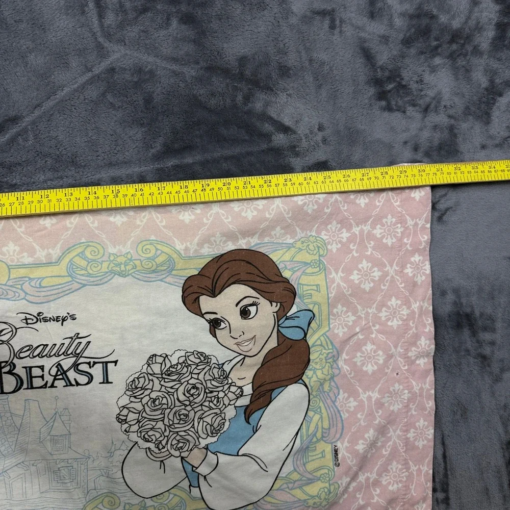 Disney Pillowcase Kids Standard Pink Belle Beauty and the Beast Vintage Graphic